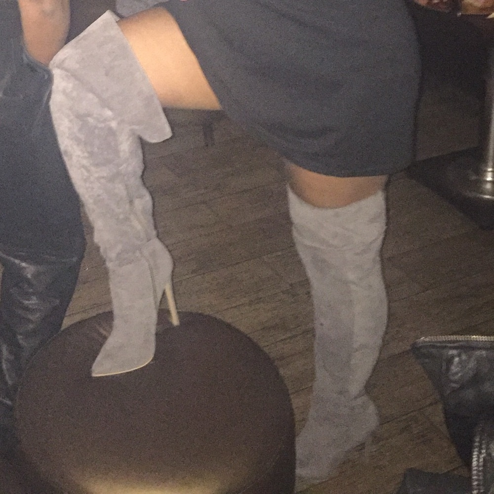 Women's Over the Knee Boots - Gray
